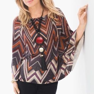 NWT Chico's Whimsical Winnie Cape/Poncho Red Ochre